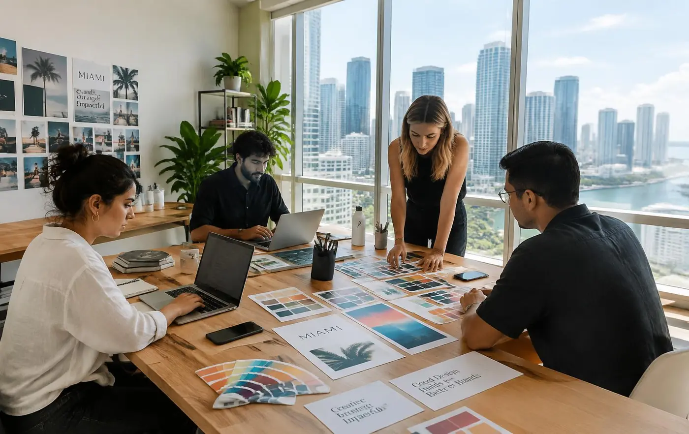 The Design With Usman team working in their Brickell, Miami studio